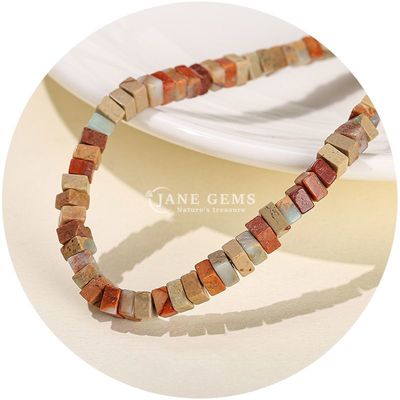 Groothandel Natuurlijke Jade losse kralen Echte witte opaal losse kralen Vierkante Slice Shape losse kralen Spacers voor DIY sieraden