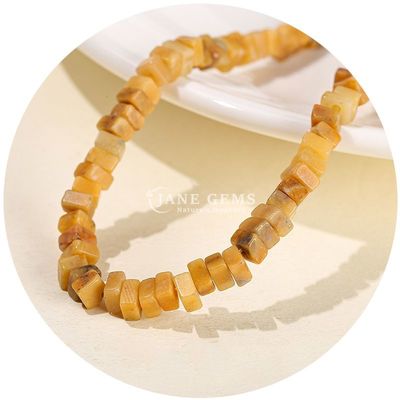 Groothandel Natuurlijke Jade losse kralen Echte witte opaal losse kralen Vierkante Slice Shape losse kralen Spacers voor DIY sieraden