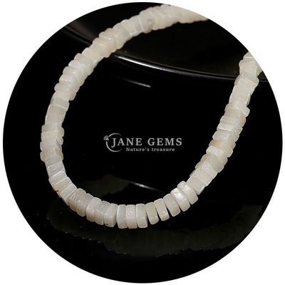 Groothandel Natuurlijke Jade losse kralen Echte witte opaal losse kralen Vierkante Slice Shape losse kralen Spacers voor DIY sieraden