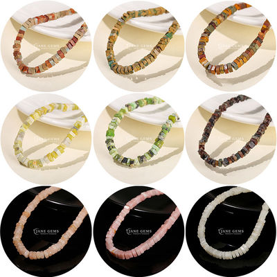 Groothandel Natuurlijke Jade losse kralen Echte witte opaal losse kralen Vierkante Slice Shape losse kralen Spacers voor DIY sieraden