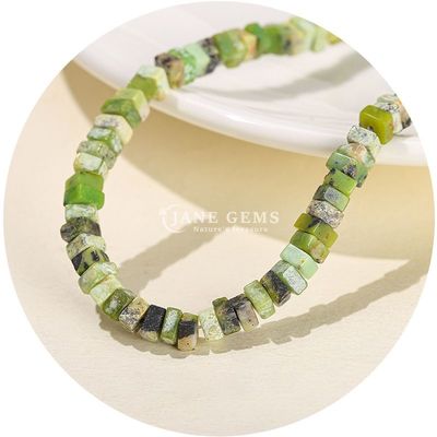Groothandel Natuurlijke Jade losse kralen Echte witte opaal losse kralen Vierkante Slice Shape losse kralen Spacers voor DIY sieraden