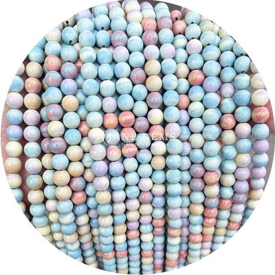 Groothandel Natuursteen Ronde losse kralen 8 mm Roze zebra Jasper losse kralen Tourmaline Ronde kralen Afstanden voor sieraden