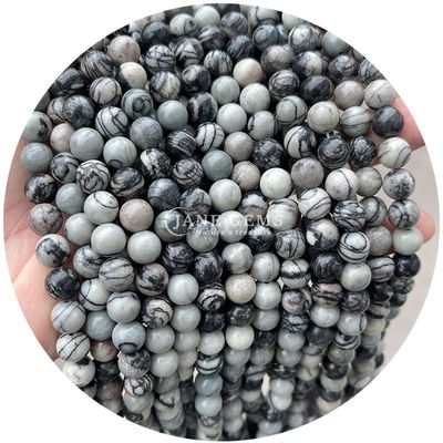 Groothandel Natuursteen Ronde losse kralen 8 mm Roze zebra Jasper losse kralen Tourmaline Ronde kralen Afstanden voor sieraden