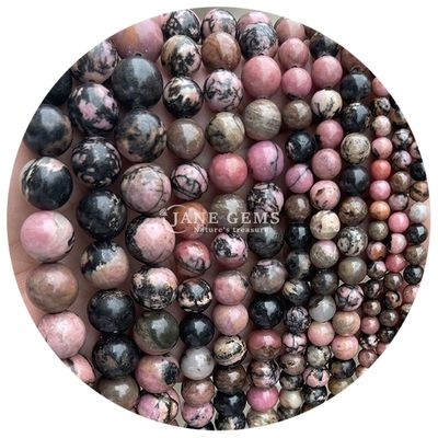 Groothandel Natuursteen Ronde losse kralen 8 mm Roze zebra Jasper losse kralen Tourmaline Ronde kralen Afstanden voor sieraden