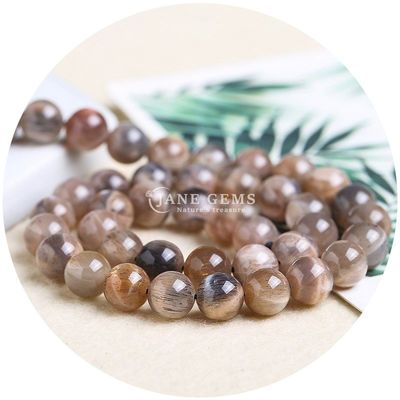 Groothandel Natuurlijke 2A Plum Blossom Tourmaline Ronde losse kralen Maansteen Flourite Zonnesteen Kralen Afstandsmeters voor sieraden