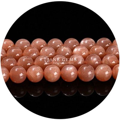 Groothandel Natuurlijke 2A Plum Blossom Tourmaline Ronde losse kralen Maansteen Flourite Zonnesteen Kralen Afstandsmeters voor sieraden