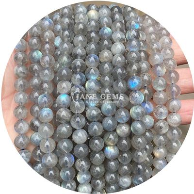 Groothandel Natuurlijke 2A Tourmaline Ronde losse kralen Maansteen Losse Steen Kralen Regenboog Fluorit Kralen Afstandsmeters voor Juwelen