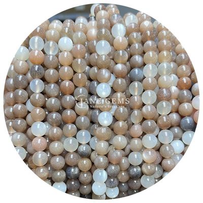 Groothandel Natuurlijke 2A Tourmaline Ronde losse kralen Maansteen Losse Steen Kralen Regenboog Fluorit Kralen Afstandsmeters voor Juwelen