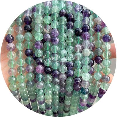 Groothandel Natuurlijke 2A Tourmaline Ronde losse kralen Maansteen Losse Steen Kralen Regenboog Fluorit Kralen Afstandsmeters voor Juwelen
