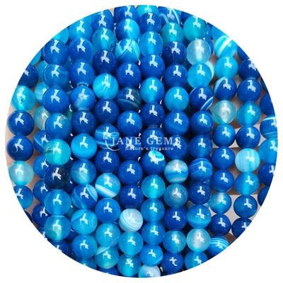 Groothandel Natuurlijke edelstenen Ronde losse kralen 8 mm Blauwe gips losse kralen Ronde hematiet kralen Afstandsmeters voor sieraden maken