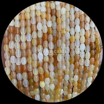 Tiger's Eye Geel Aventurine Gem Perlen Natuurlijke Kristal Rijstvorm Steen losse Perlen Strengen Voor Armbanden
