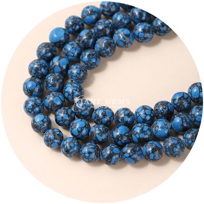 Groothandel Howlite Ronde steen losse kralen Turquoise losse kralen Ronde kralen Afstanden voor het maken van sieraden