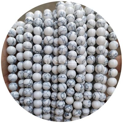 Groothandel Howlite Ronde steen losse kralen Turquoise losse kralen Ronde kralen Afstanden voor het maken van sieraden