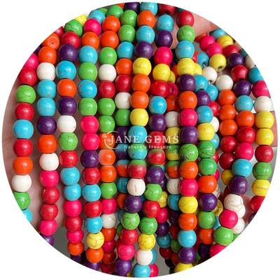 Groothandel Howlite Ronde steen losse kralen Turquoise losse kralen Ronde kralen Afstanden voor het maken van sieraden