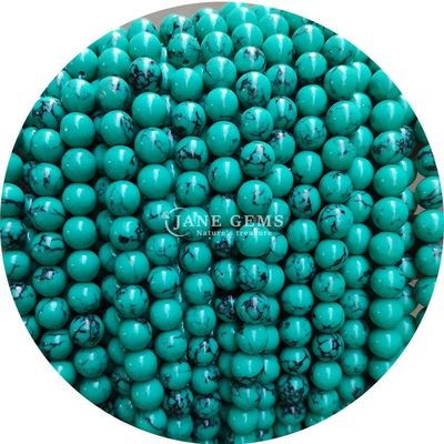 Groothandel Howlite Ronde steen losse kralen Turquoise losse kralen Ronde kralen Afstanden voor het maken van sieraden
