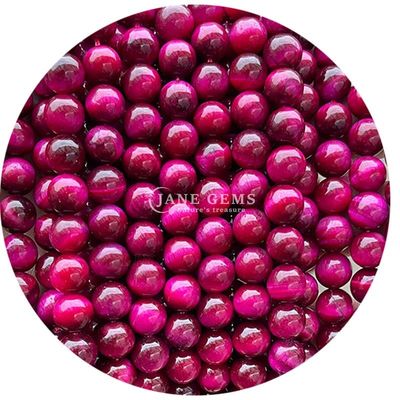 Groothandel Natuursteen Ronde losse kralen 8mm Tiger Eye Losse kralen Roze Rode Tiger Eye Ronde kralen Afstandsmeters voor sieraden