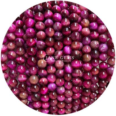 Groothandel Natuursteen Ronde losse kralen 8mm Tiger Eye Losse kralen Roze Rode Tiger Eye Ronde kralen Afstandsmeters voor sieraden