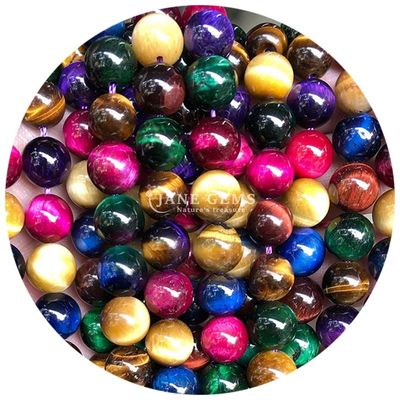 Groothandel Natuursteen Ronde losse kralen 8mm Tiger Eye Losse kralen Roze Rode Tiger Eye Ronde kralen Afstandsmeters voor sieraden