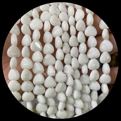Witte jade goud zandsteen edelsteen kraal natuurlijke kristal hart vorm steen losse kraal strengen voor armbanden