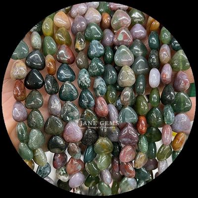 Witte jade goud zandsteen edelsteen kraal natuurlijke kristal hart vorm steen losse kraal strengen voor armbanden