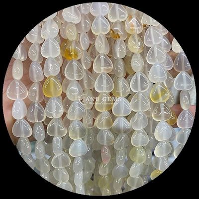 Witte jade goud zandsteen edelsteen kraal natuurlijke kristal hart vorm steen losse kraal strengen voor armbanden