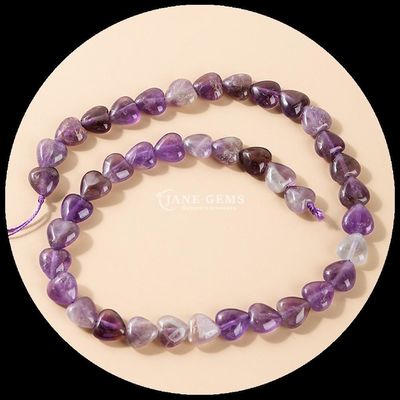 Aquamarijn Amethyst Gem Perlen Natuurlijke Kristallen Hartvorm Steen losse Perlen Strengen Voor Armbanden