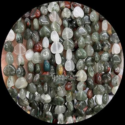 Aquamarijn Amethyst Gem Perlen Natuurlijke Kristallen Hartvorm Steen losse Perlen Strengen Voor Armbanden