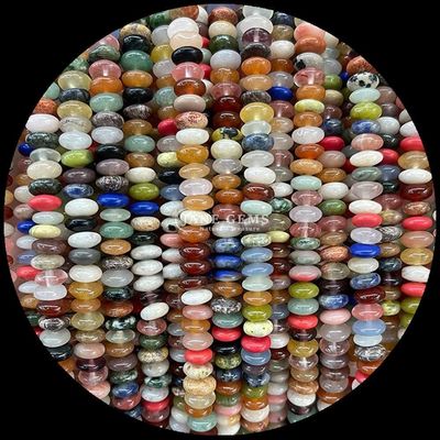 Roze Aventurine Groen Aventurine Gem Perlen Natuurlijke Kristal UFO Vorm Steen losse Perlen Strengen Voor Armbanden