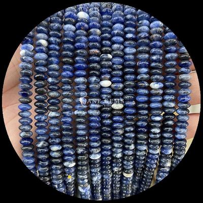 Sodalite beeld steen edelsteen kraal natuurlijk kristal ufo vorm steen losse kraal strengen voor armbanden