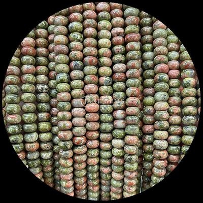 Lucky Jade Lava Stone Gem Bead Natural Crystal Abacus Shape Stone Loose Bead Strands Voor Armbanden