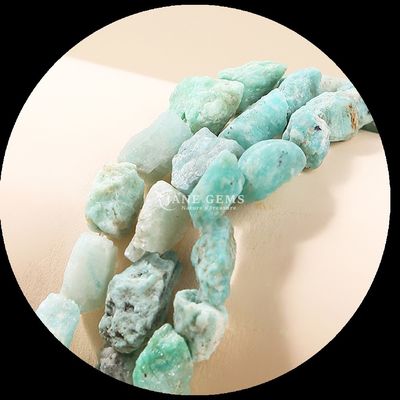 Fluoride Amazoneit Gem Perlen Natuurlijke Kristallen Ruwe Ruwe Steen Losse Perlen Strengen Voor Armbanden