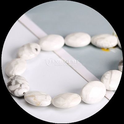 Gevelvormige ovaalvormige edelsteenkralen Natuurlijk kristal Howliet Sneeuwvlokken Obsidian Steen losse kralenstrengen Voor armbanden