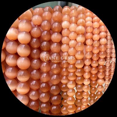 Ronde vorm edelsteen kraal Kleurrijk Blauw Groen Oranje Kleur Kat Oog Losse kraal Strengen Voor Armbanden