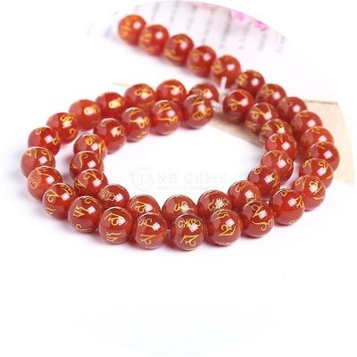 Zes karakters Mantra Agate losse kralen spirituele genezende steen voor het maken van doe-het-zelf-artikelen