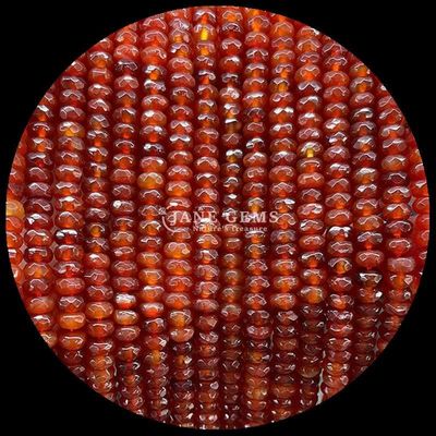 Fluoride Carnelian Natural Gemstone Bead Faceted Abacus Shape Loose Bead Strands voor Healing Energy en DIY Jewelry Ma