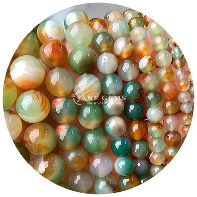 Natuurlijke Agaten Steen Perlen gladde ronde losse Spacer Perlen Voor sieraden Maak zelfgemaakte armbanden