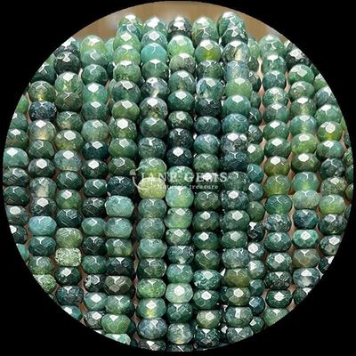 Indiase Agate Groene Dot Natuurlijke Edelsteen Perlen Strengen Natuurlijke Edelsteen Gevels Abacus Perlen voor Op maat gemaakte geschenken