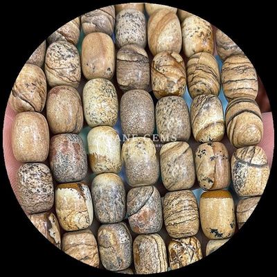 Edelstenen Perlen Dalmatische jaspis Natuurkristal Edelsteen Vatenvorm losse perlen Strengen voor het maken van sieraden