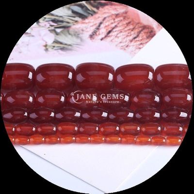 Gems Bead Carnelian Green Agate Natural Crystal Gemstone Barrel Shape Loose Bead Strands voor het maken van juwelen
