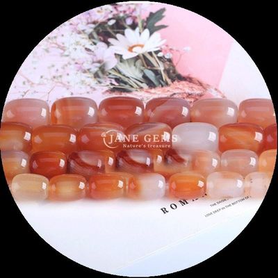 Gems Bead Carnelian Green Agate Natural Crystal Gemstone Barrel Shape Loose Bead Strands voor het maken van juwelen
