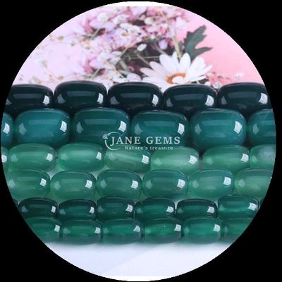 Gems Bead Carnelian Green Agate Natural Crystal Gemstone Barrel Shape Loose Bead Strands voor het maken van juwelen