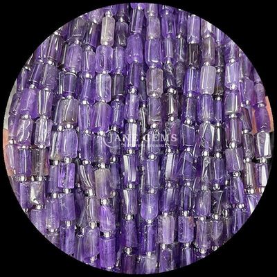 Edelstenen Perlen Natuurlijk kristal aardbei Kwarts Edelsteen Gevelvormige cilindervorm Losse perlen Strengen voor sieraden maken