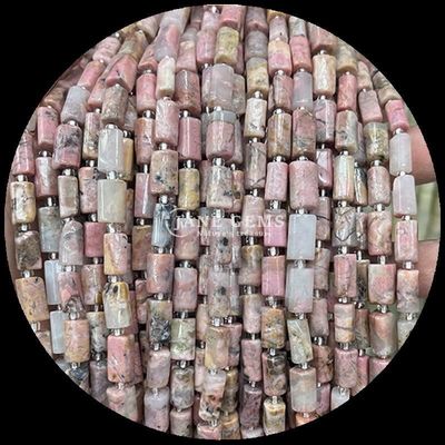 Edelstenen Perlen Natuurkristal Apatite Rhodonite Edelsteen Gevelvormige Cylindervorm Losse Perlen Strengen voor het maken van sieraden