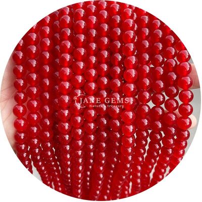 Lavendel Chalcedonie Helderrood Chalcedonie Ronde Gespleten Perlen Halffabricaten