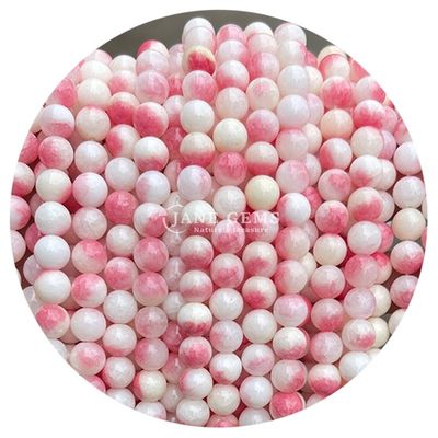 Gepolijste gladde Hettian witte jade lichte kalcedonie perzik kalcedonie losse kralen voor zelfstandig sieraden maken