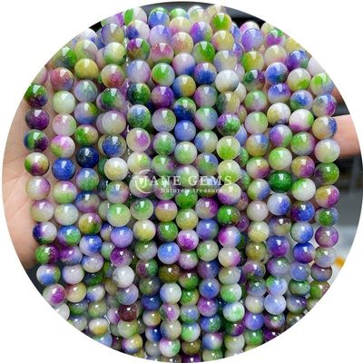 Ronde Jades Kleur Chalcedonie Steen Perlen Healing Kristal Natuursteen losse Perlen Voor DIY Juwelen maken