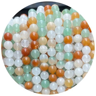 Losse natuurlijke kristal jade kralen citroen jade ronde losse kralen voor verjaardagscadeau maken