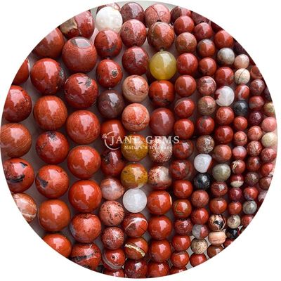 Handgemaakte kristallen sieraden DIY ambachten Ronde rode jaspiskralen voor armbanden halskettingen