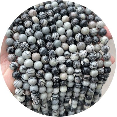 Natuurlijke zwarte streep Rhodochrosite edelsteen kraal voor sieraden maken van zelfgemaakte armbanden