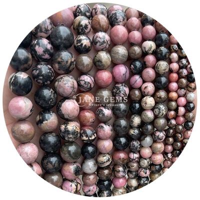 Natuurlijke zwarte streep Rhodochrosite edelsteen kraal voor sieraden maken van zelfgemaakte armbanden